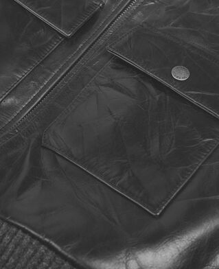 The Kooples F BLACK black distressed leather cropped jacket