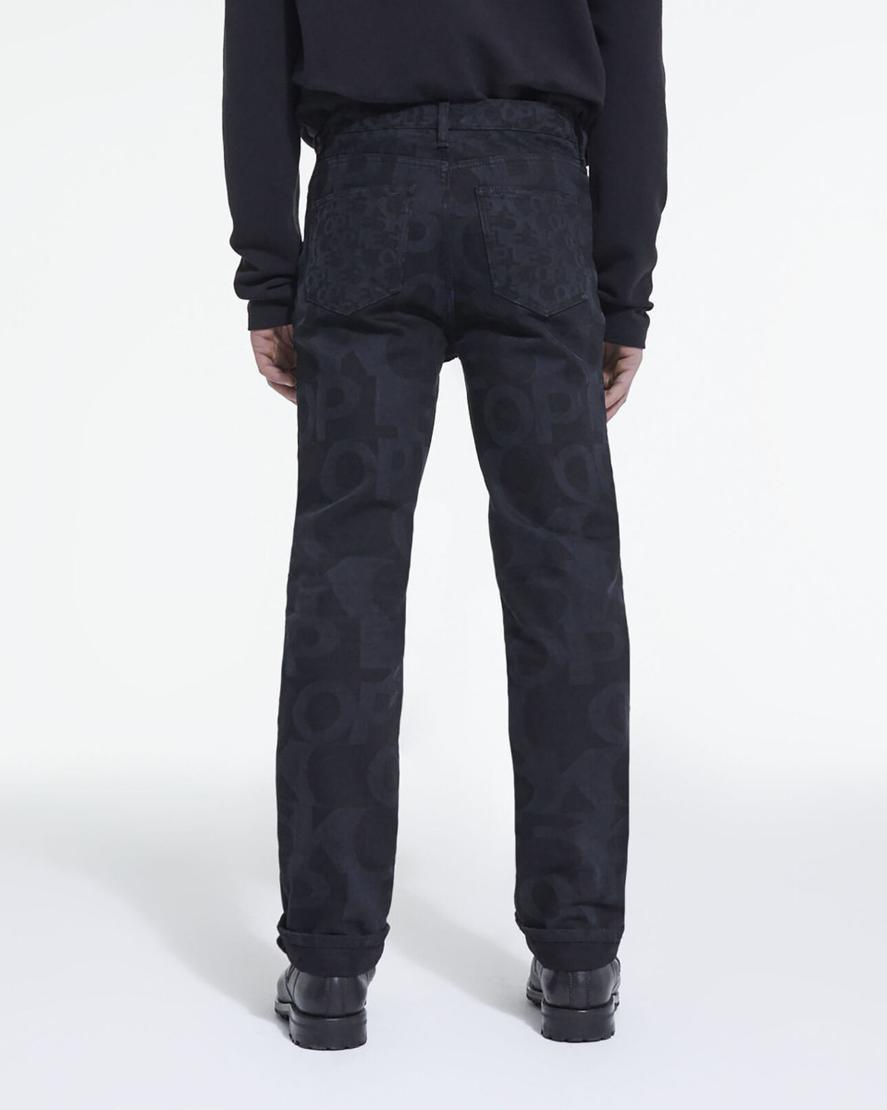 The Kooples HOMBRE BLACK WASHED vaqueros rectos logotipo the kooples