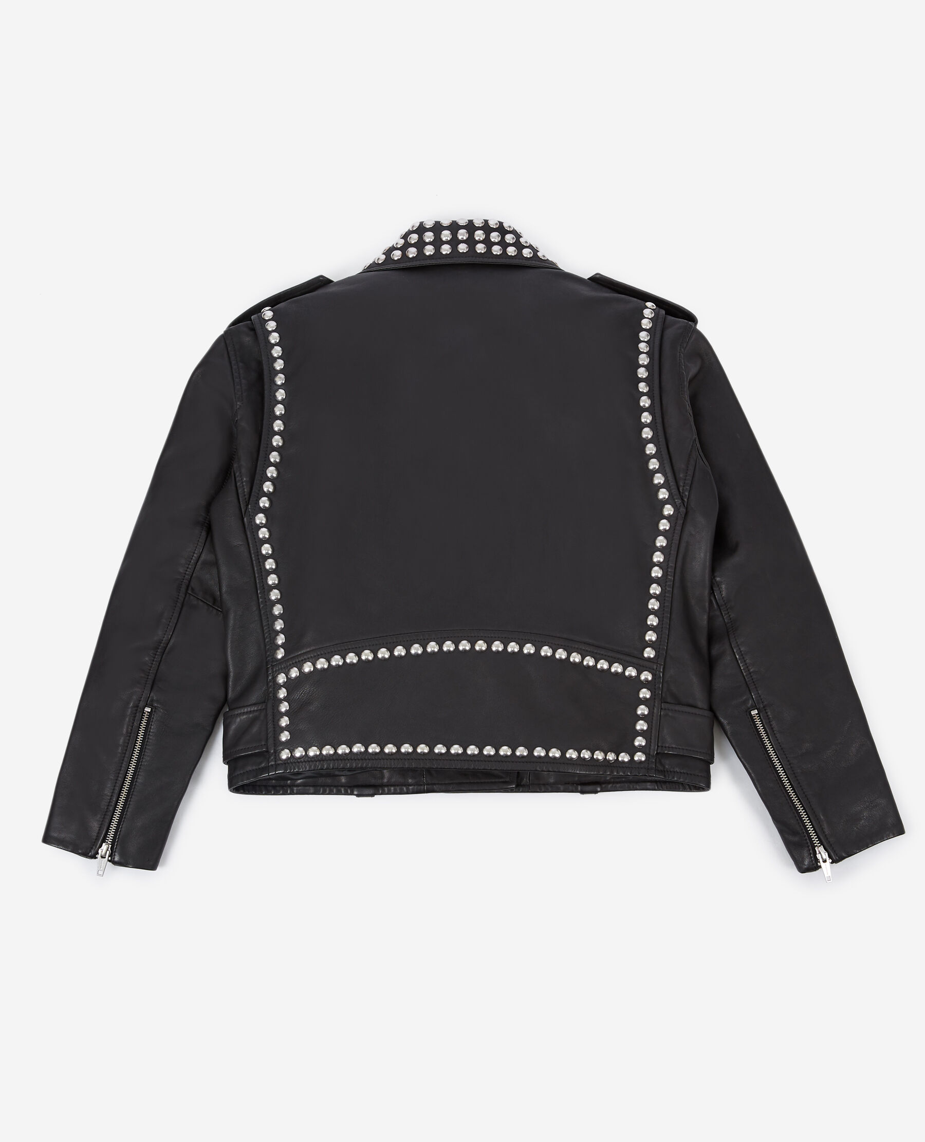 Black leather jacket with studs