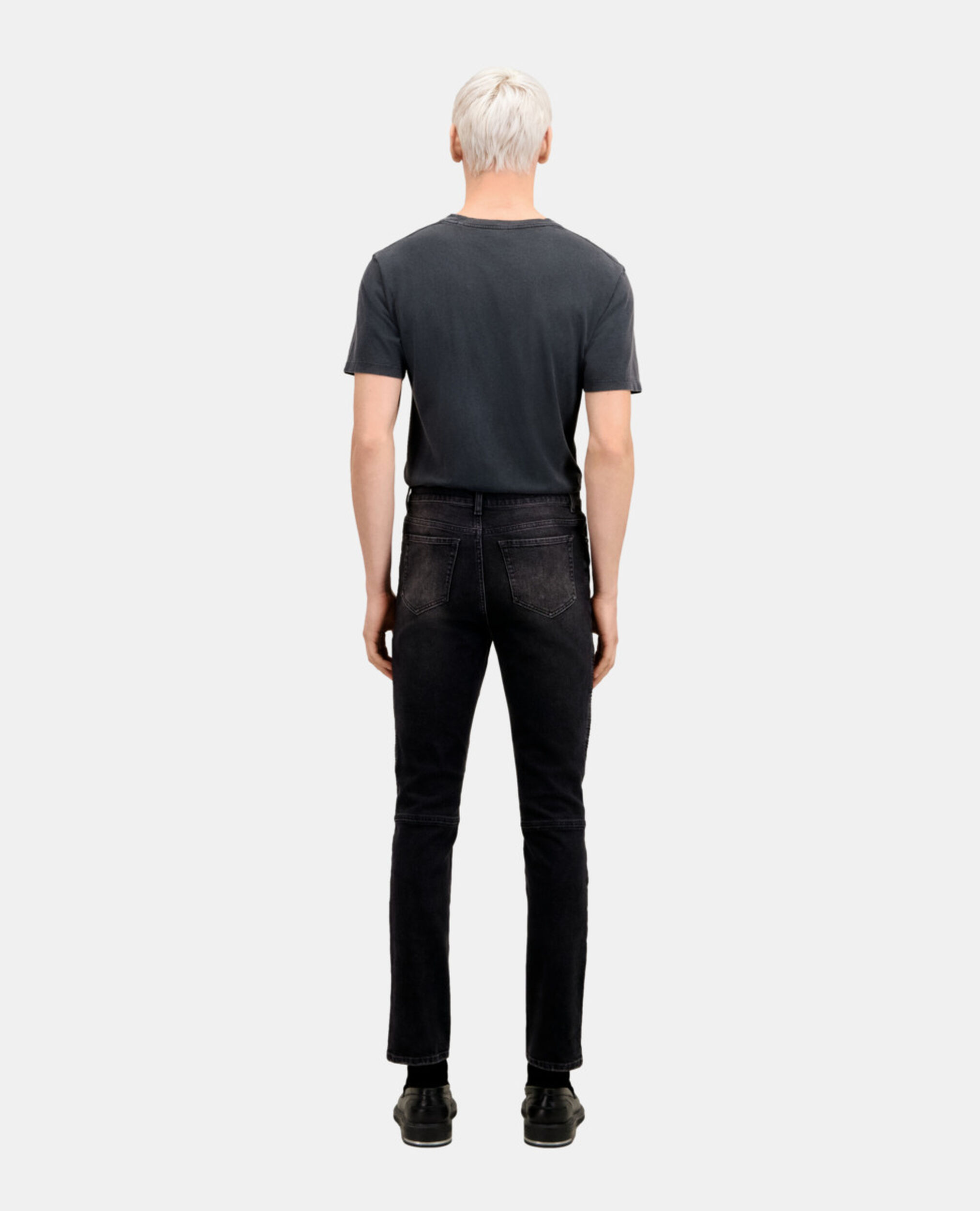 Jean biker slim noir, BLACK WASHED, hi-res image number null