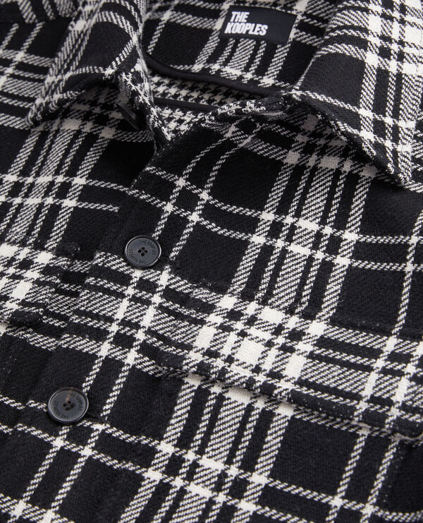 The Kooples MEN BLACK WHITE checkered wool-blend overshirt jacket