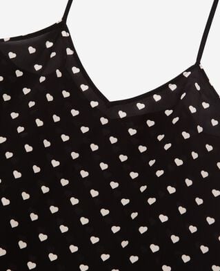 The Kooples WOMEN BLACK WHITE black heart print camisole