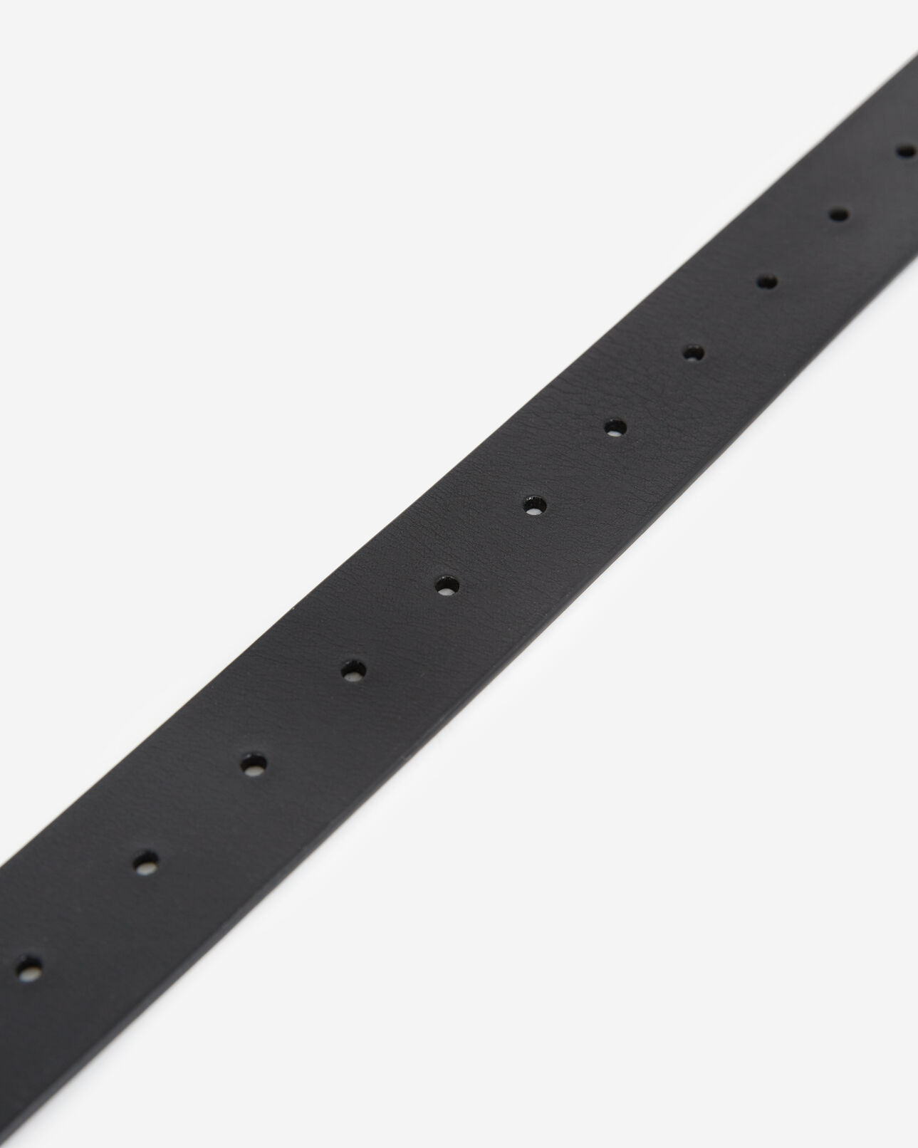 The Kooples WOMEN BLACK plain black leather belt with golden buckle