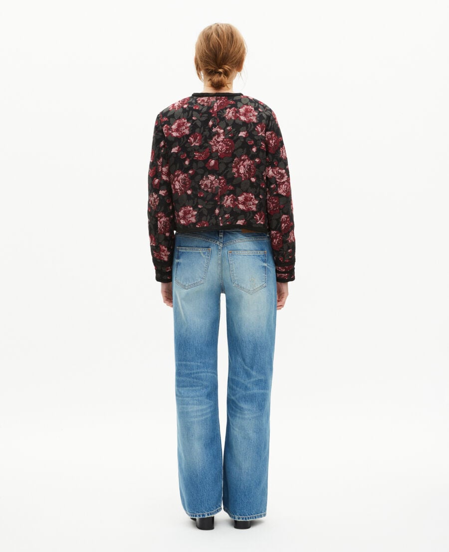 The Kooples WOMEN BLACK - RED jacket in burgundy pink jacquard