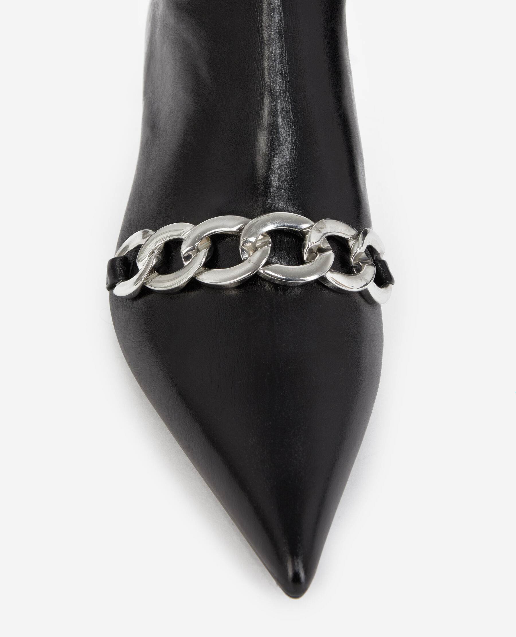 Heeled black ankle boots with chain The Kooples