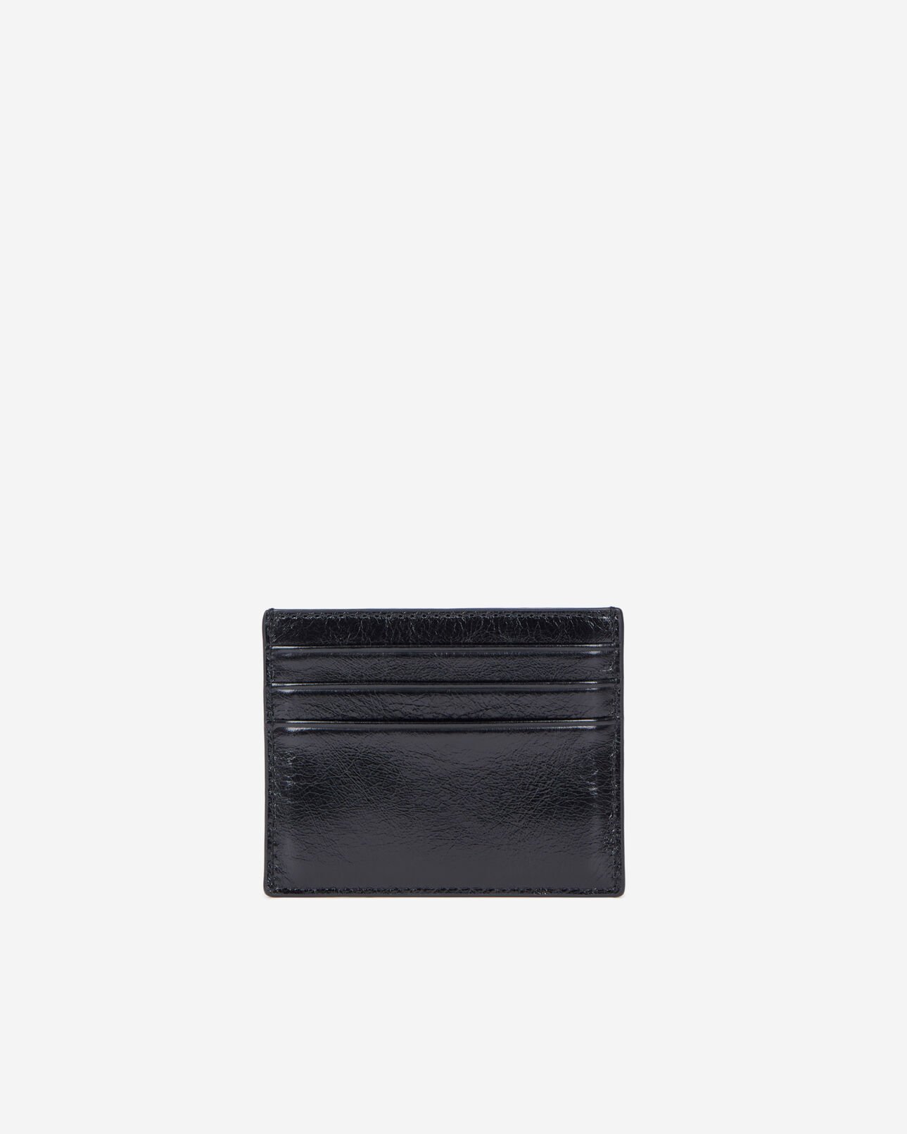 The Kooples UNISEX BLACK schwarzes kartenetui mit wappen aus leder