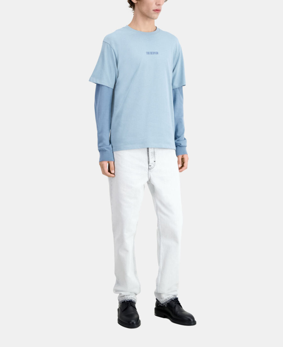 t-shirt homme bleu avec logo
