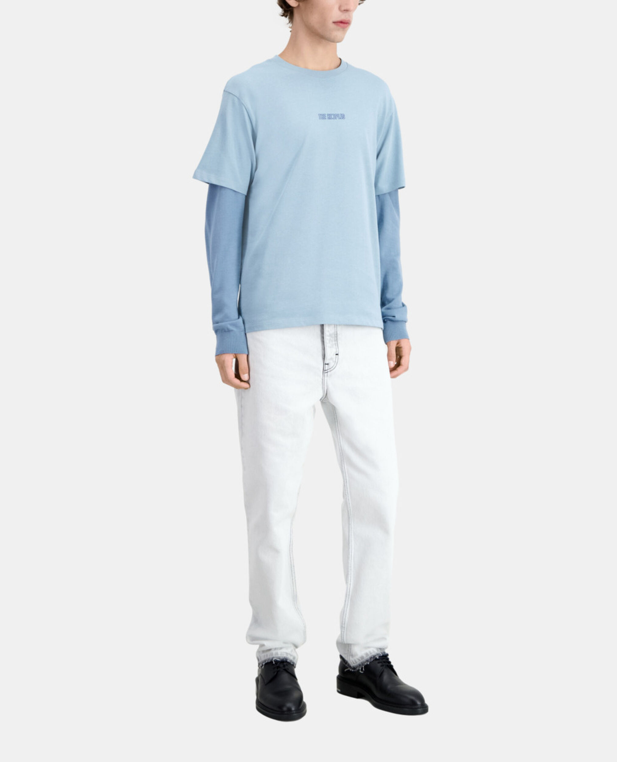 T-shirt Homme bleu avec logo, BLUE GREY, hi-res image number null