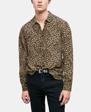 The Kooples H LEOPARD leopard print silk shirt with classic collar