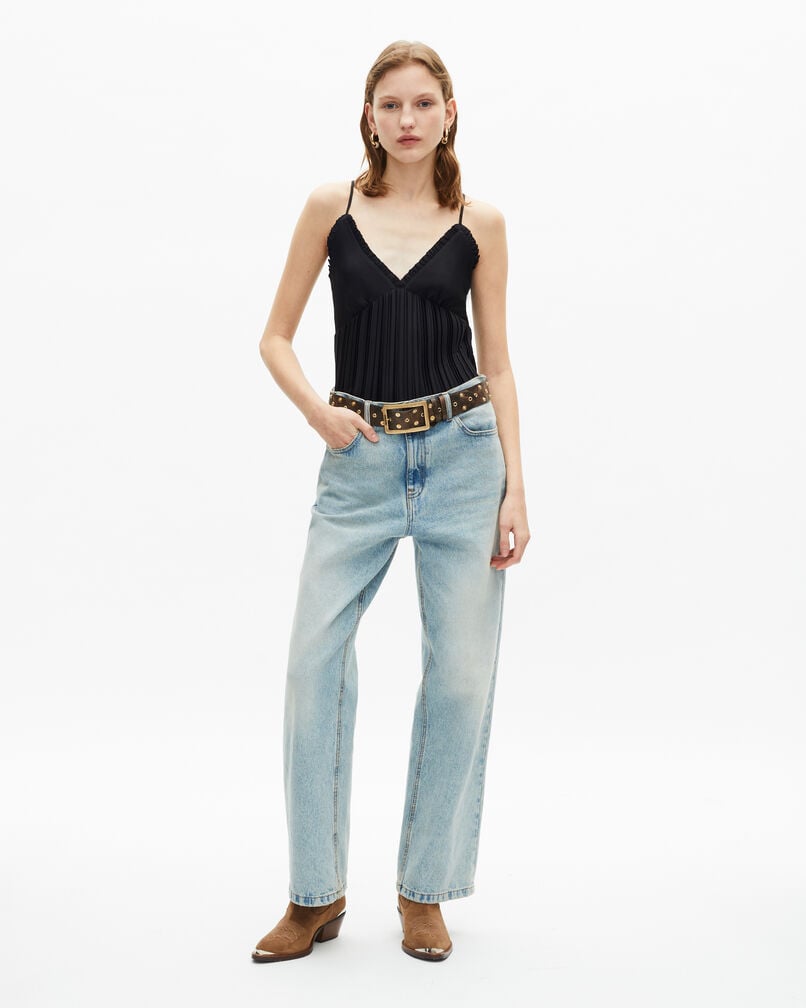 The Kooples WOMEN BLACK black pleated camisole