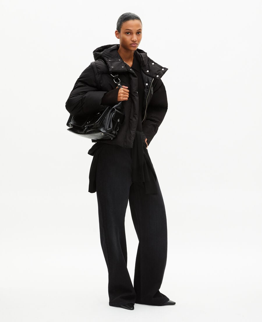 The Kooples FEMME BLACK doudoune &agrave; manches amovibles noire