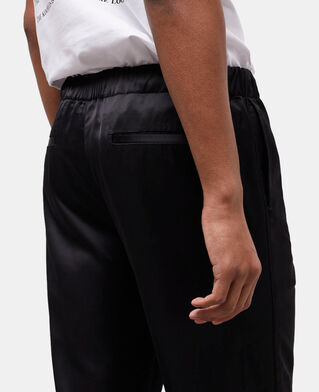 The Kooples HERREN BLACK schwarze hose mit satin-effekt