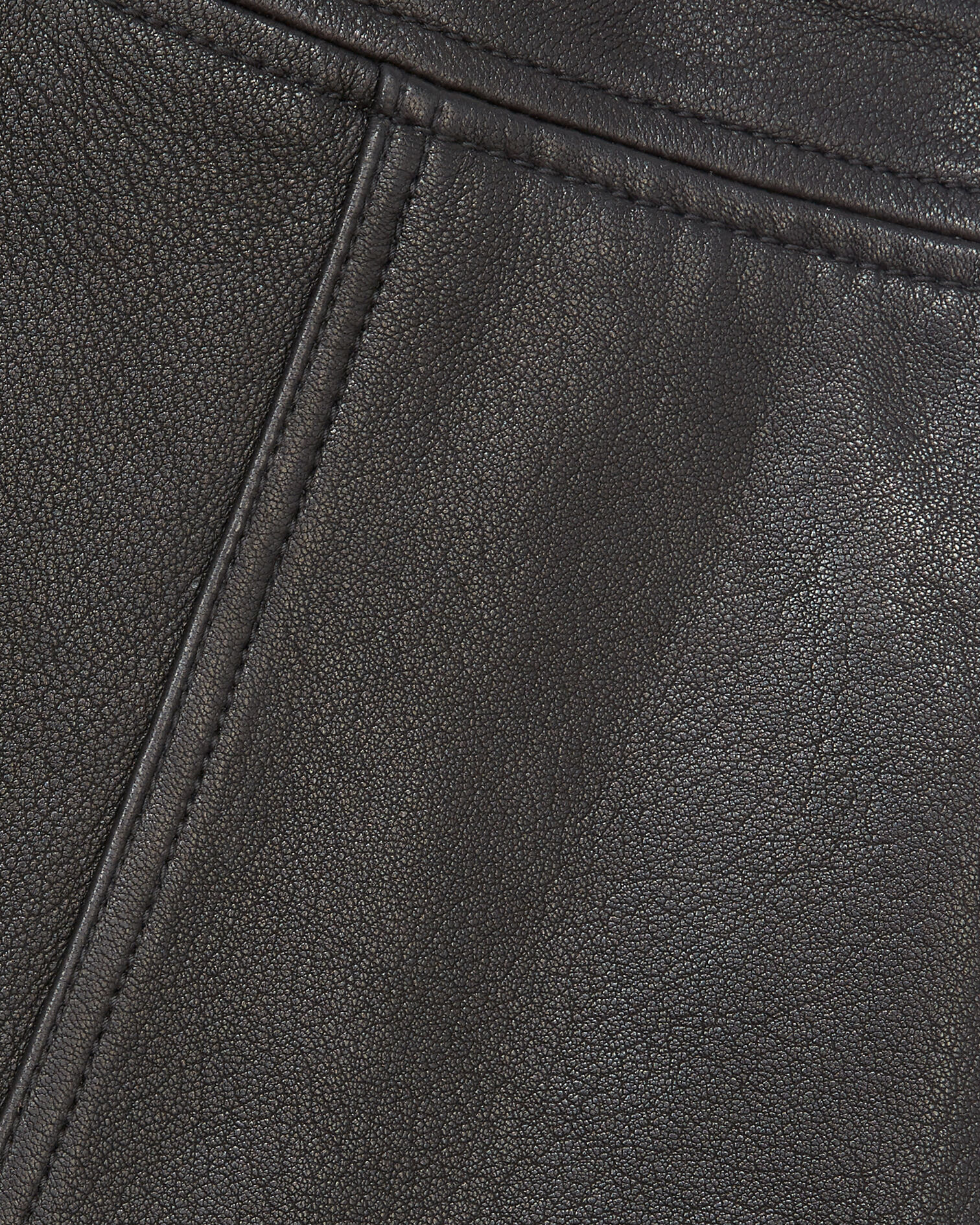 Short leather skirt with western stitching, BLACK, hi-res image number null