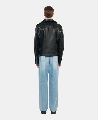 The Kooples HOMME BLACK blouson biker en cuir noir