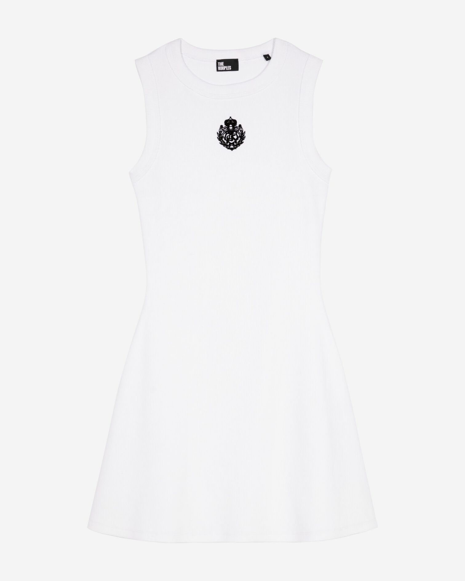 Short dress with white logo, WHITE, hi-res image number null