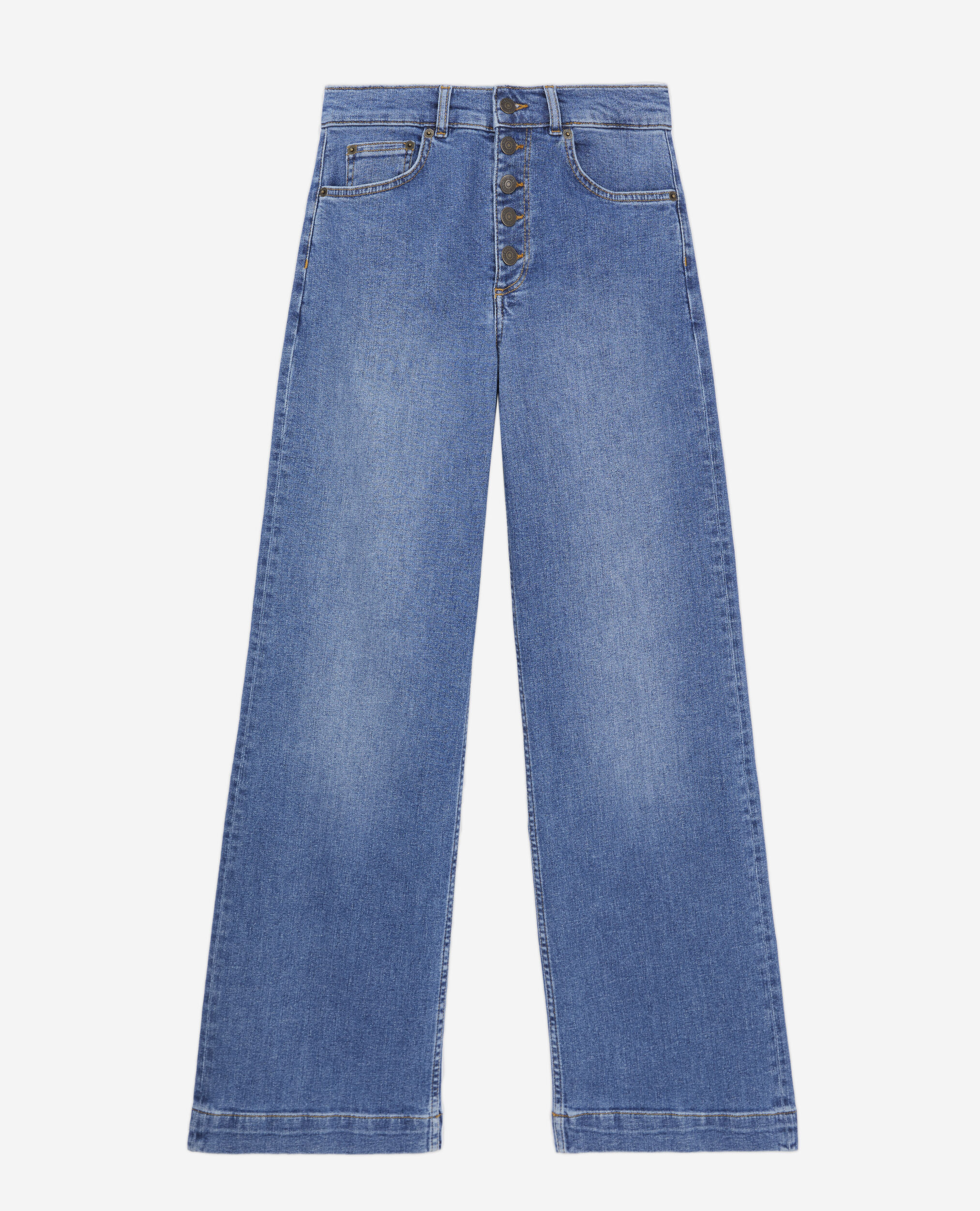 Wide blue jeans, BLUE DENIM, hi-res image number null