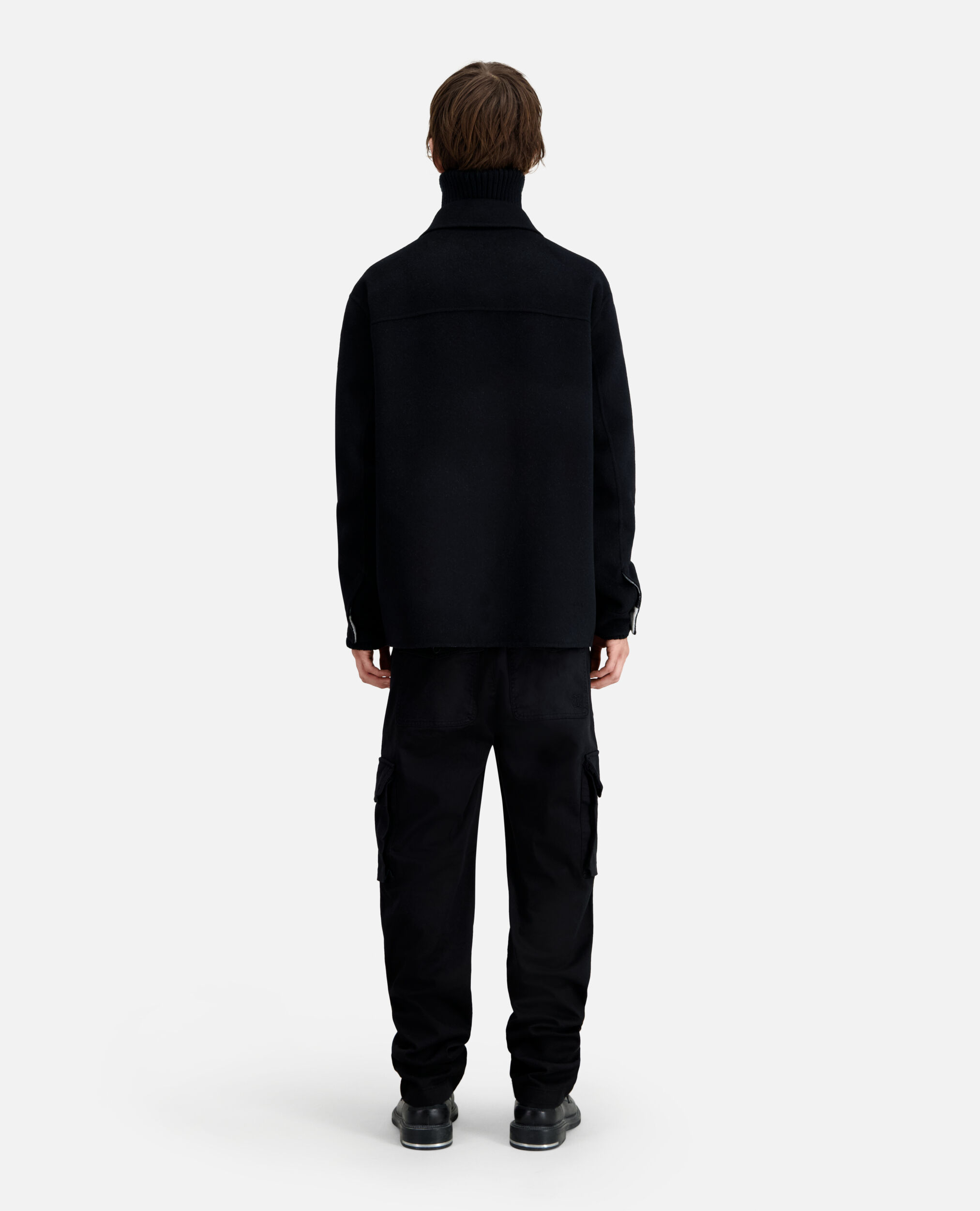 Schwarze Hemdjacke aus einer Wollmischung, BLACK GREY, hi-res image number null