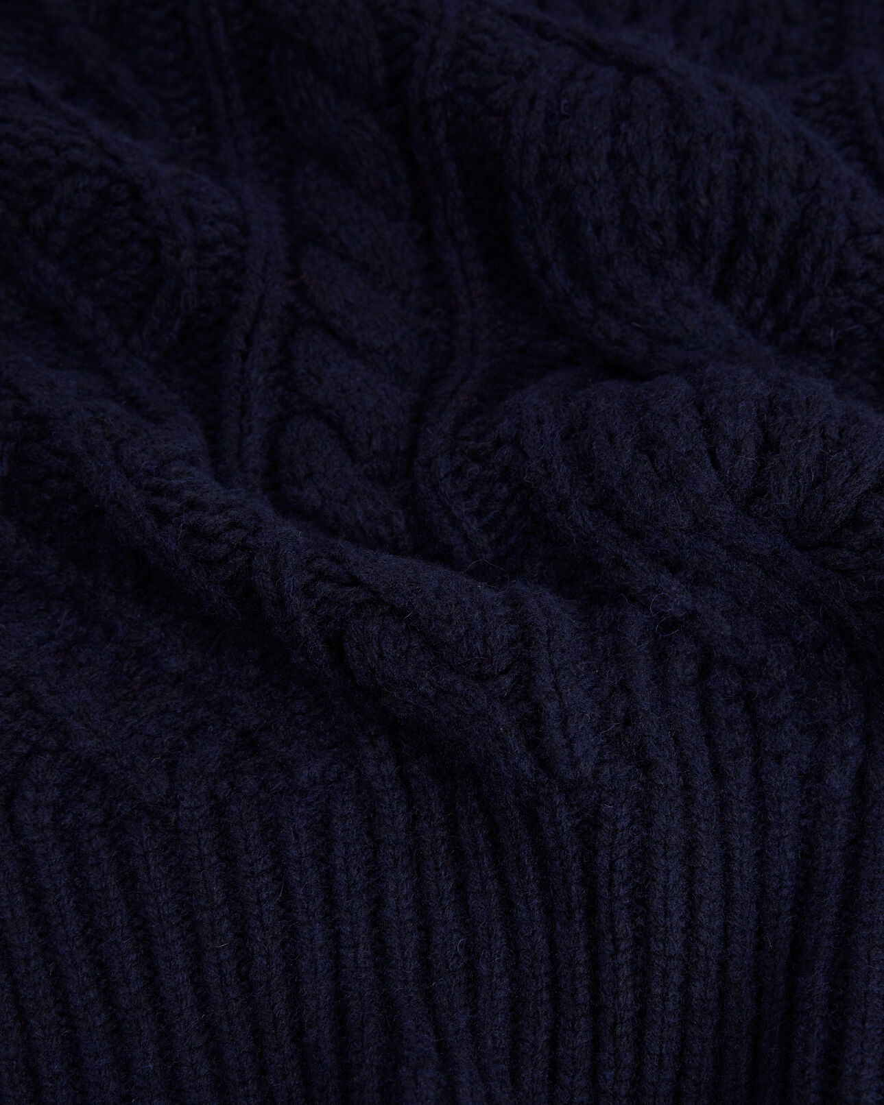 The Kooples FEMME NAVY pull laine à torsades marine col roulé
