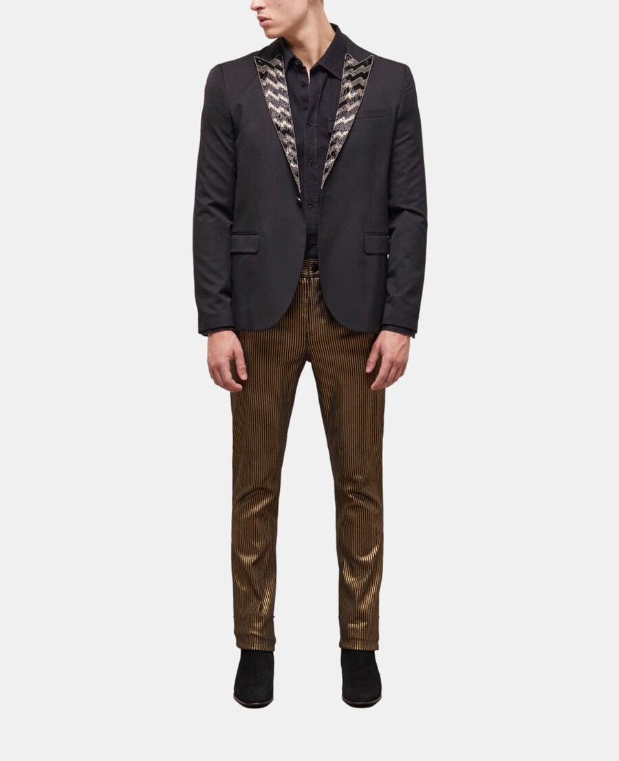 The Kooples HOMME BLACK veste à revers noire