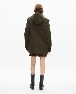 The Kooples DAMEN KAKI khakifarbener parka mit kapuze