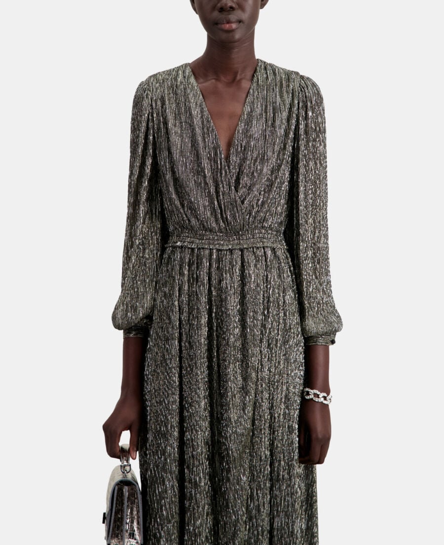 The Kooples MUJER SILVER vestido largo plateado