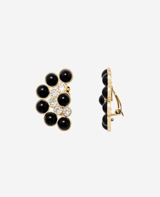The Kooples F GOLD gold and black earrings