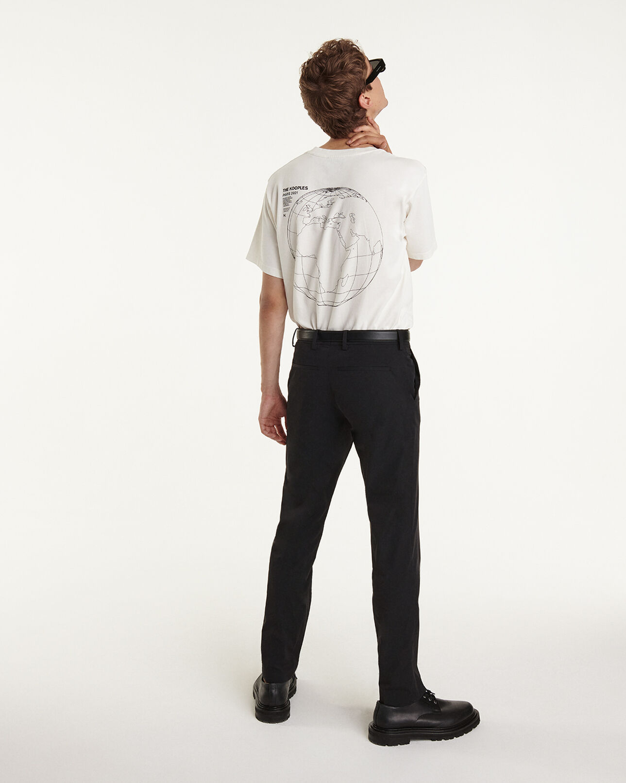 The Kooples HOMME BLACK pantalon costume technique noir ajusté