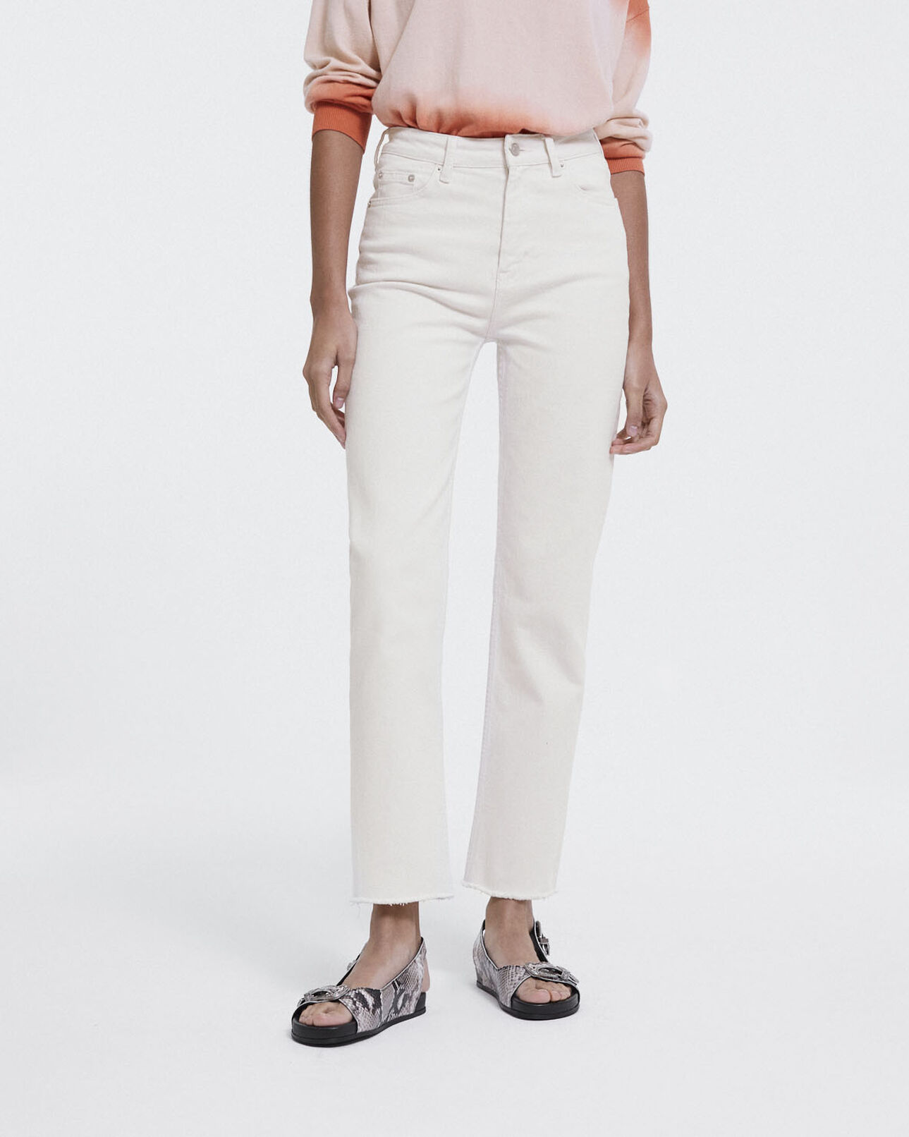 The Kooples FEMME NATURAL jean droit à bords francs