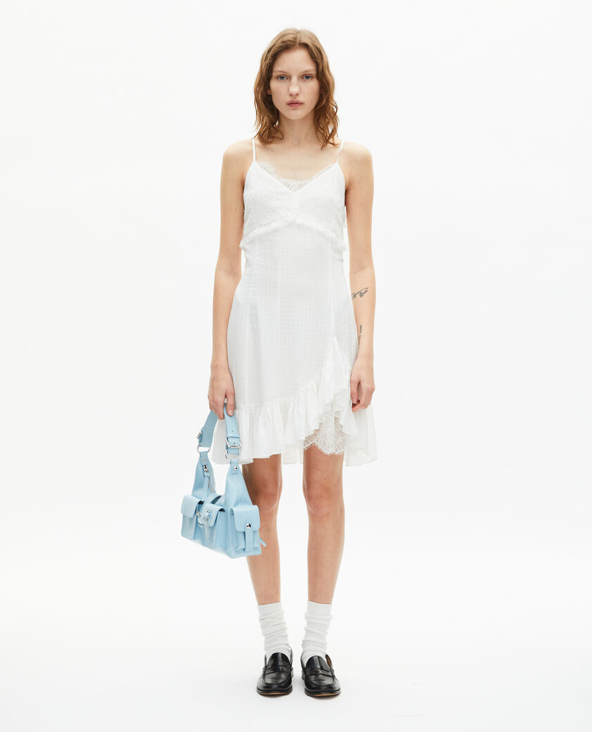 The Kooples MUJER ECRU vestido corto con encaje color crudo