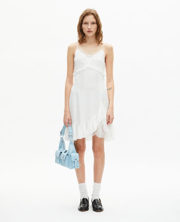 The Kooples FEMME ECRU robe courte avec dentelle écrue
