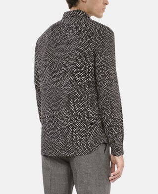 The Kooples MEN BLACK WHITE black and white hearts printed shirt