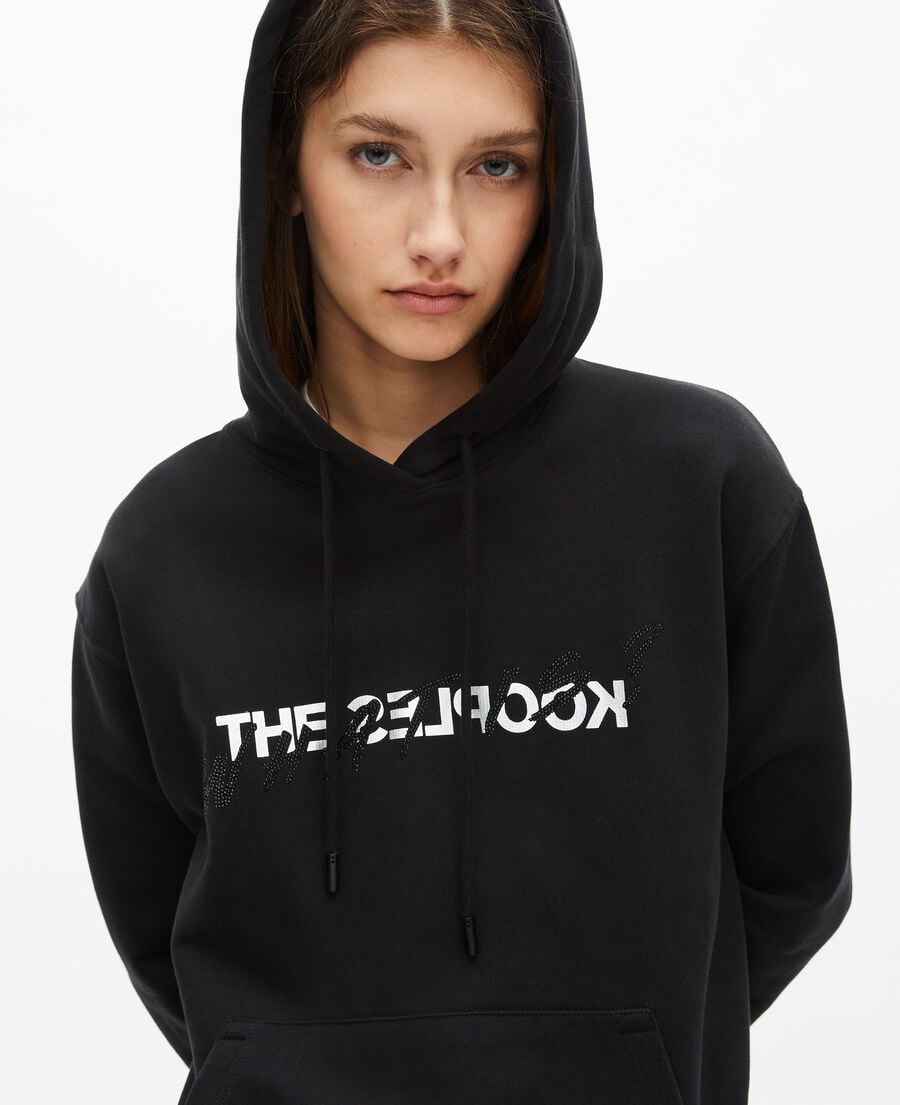 The Kooples WOMEN BLACK black what is hoodie with rhinestones