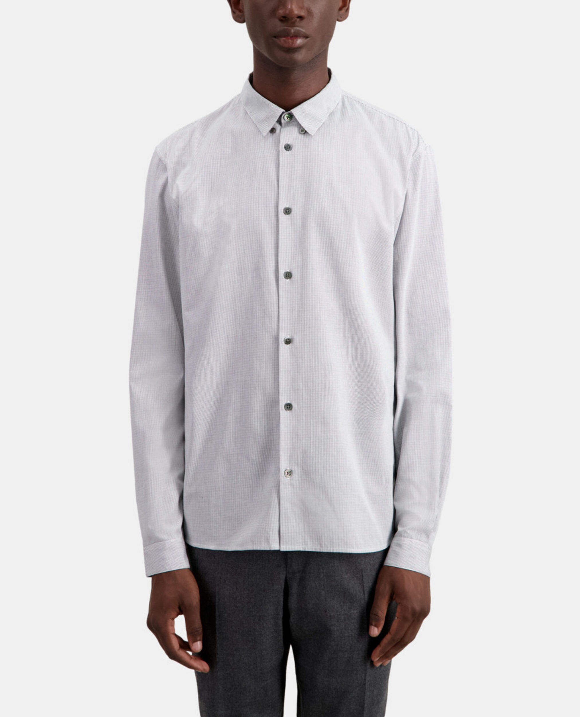 Chemise en coton à micro carreaux noirs et blancs, BLACK WHITE, hi-res image number null