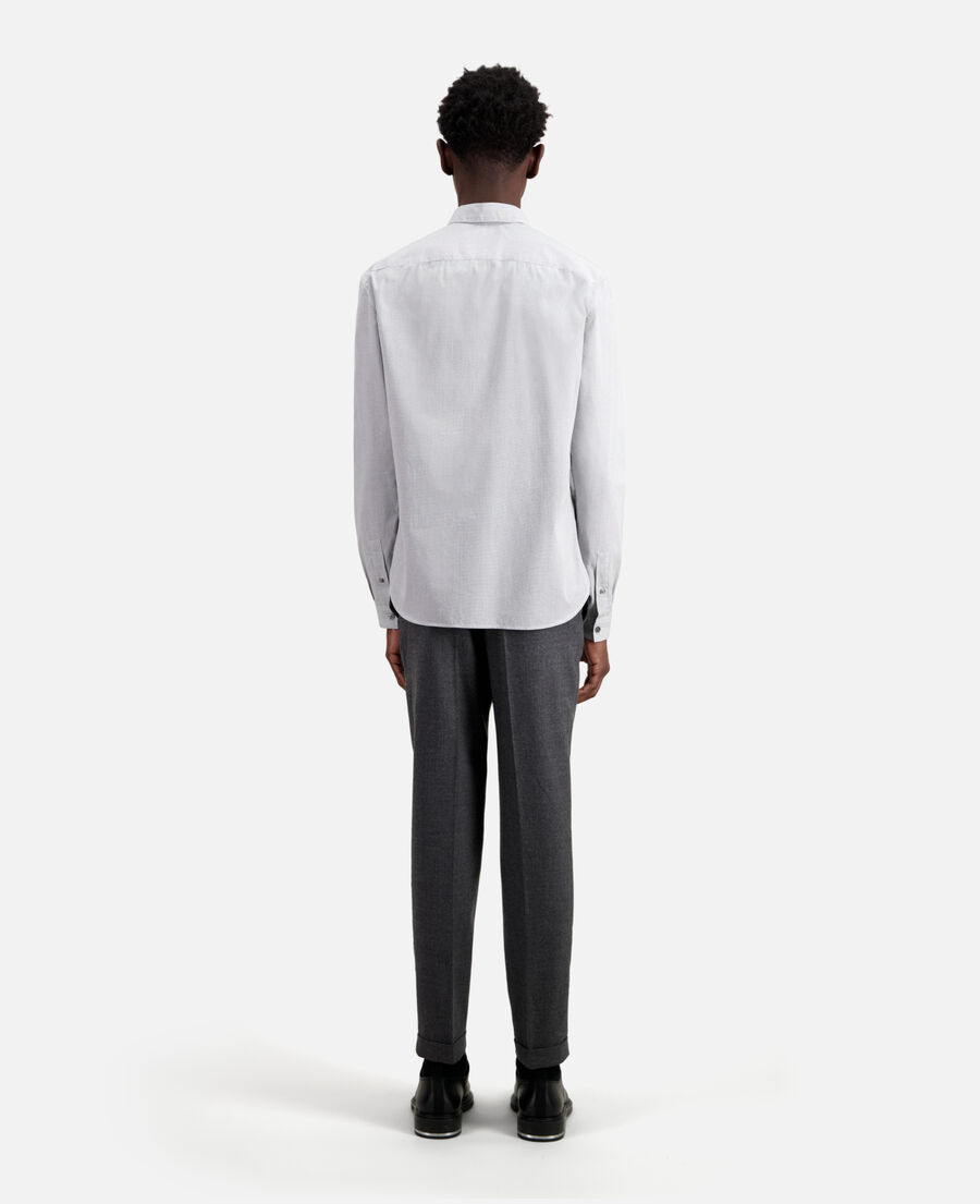 cotton shirt with black and white micro checks