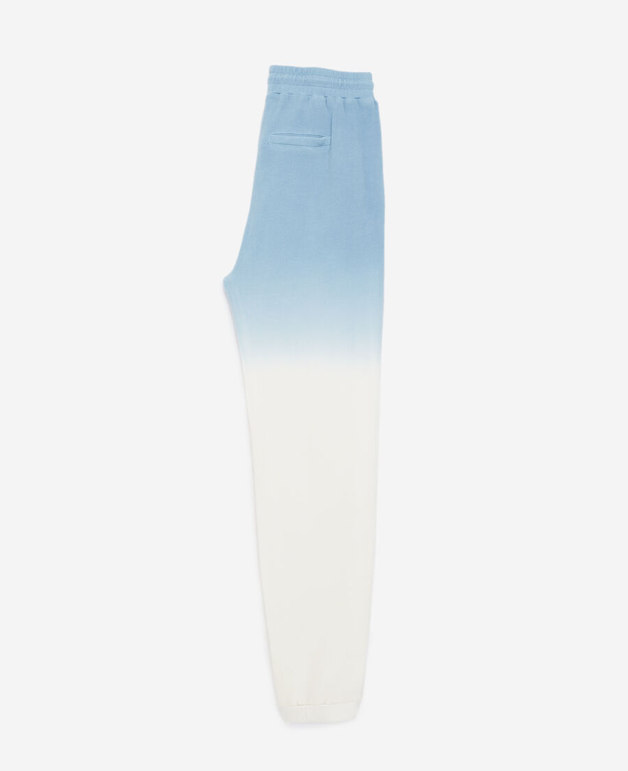 blau-weiße jogginghose knüpfbatikfärbung