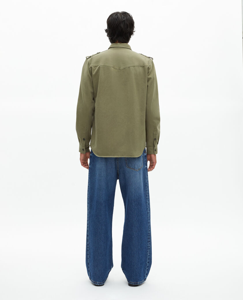 The Kooples HOMBRE OLIVE NIGHT camisa estilo oficial color caqui