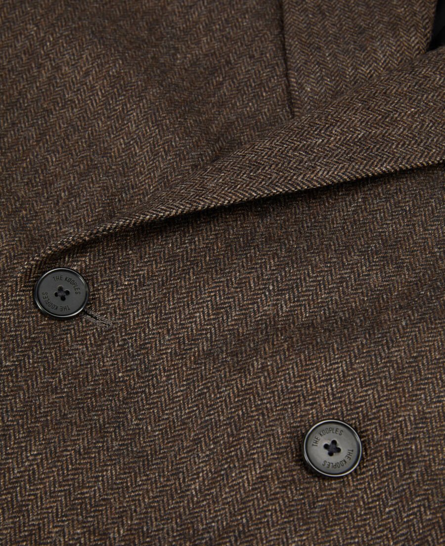 The Kooples HOMME BROWN veste de costume marron en laine