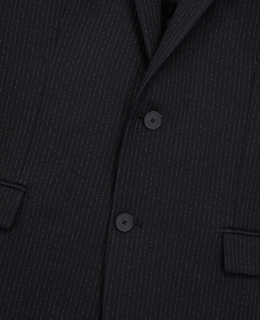 The Kooples MEN BLACK-ECRU black wool jacket with tennis stripes