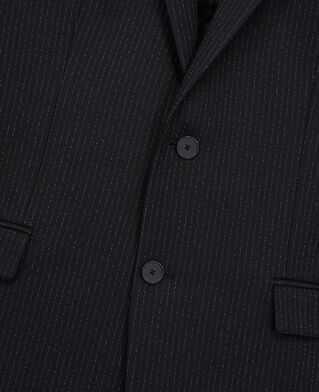 The Kooples MEN BLACK-ECRU black wool jacket with tennis stripes