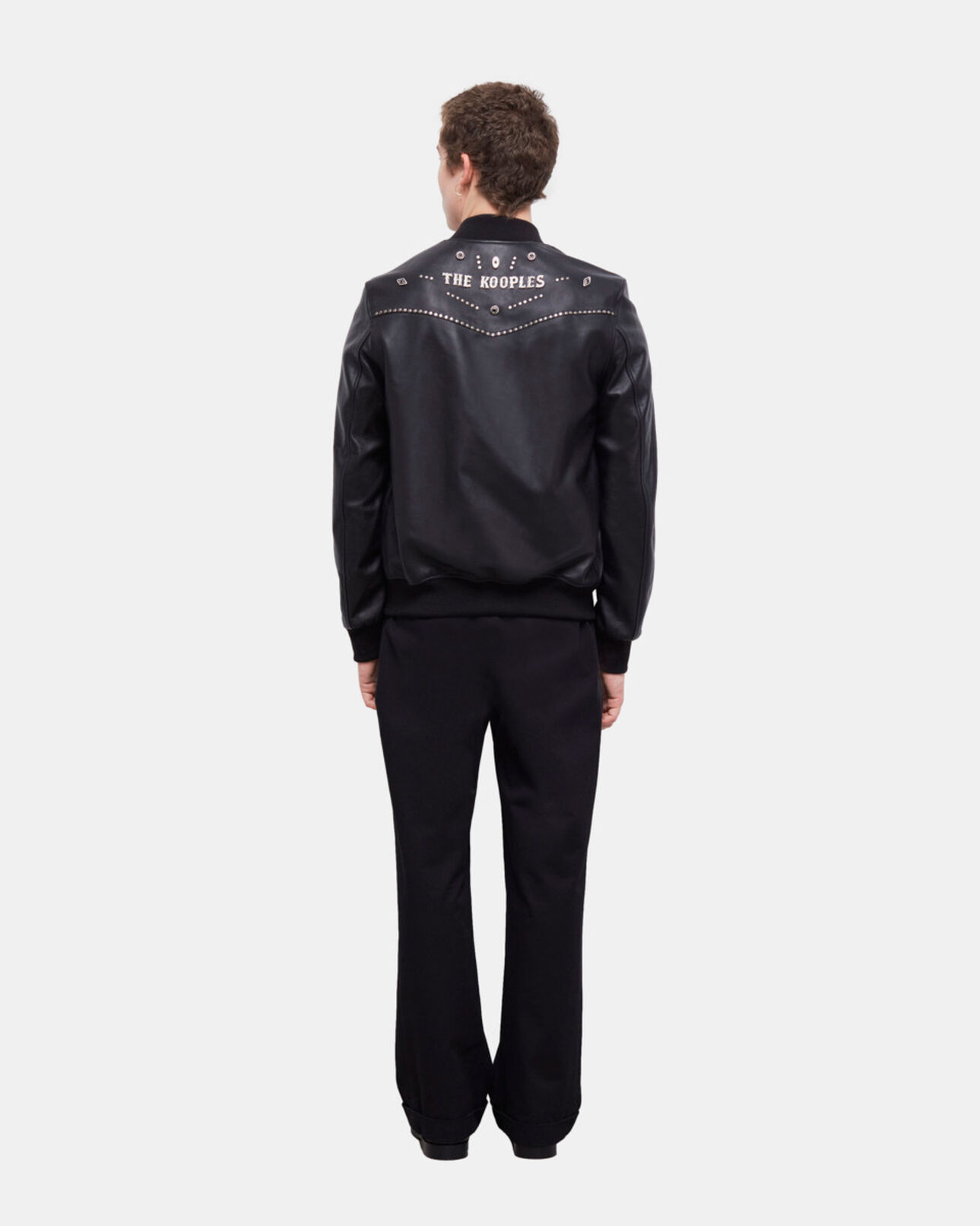 The Kooples H BLACK black leather jacket