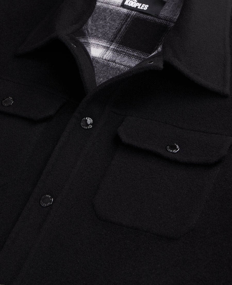 The Kooples H BLACK checked wool-blend overshirt style jacket