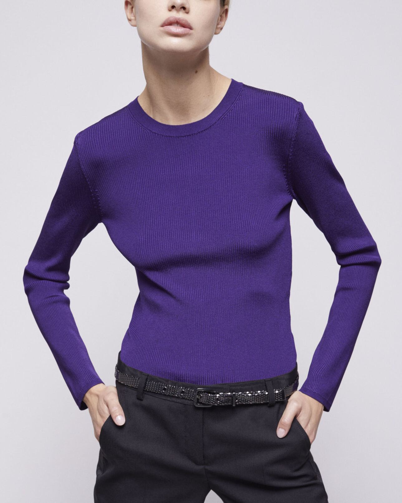 The Kooples MUJER PURPLE jersey ajustado violeta