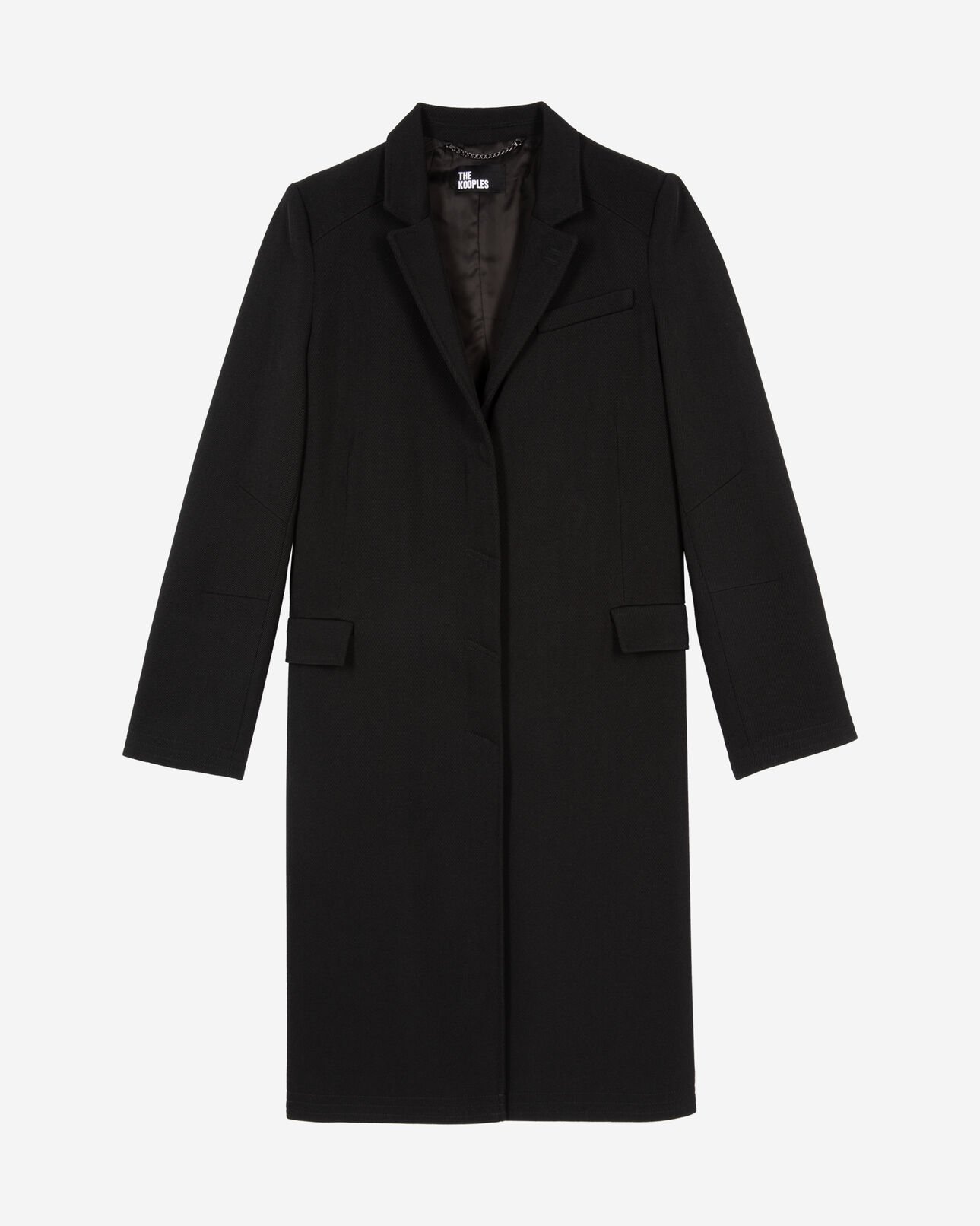 The Kooples FEMME BLACK manteau long en laine noir