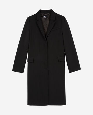 The Kooples FEMME BLACK manteau long en laine noir