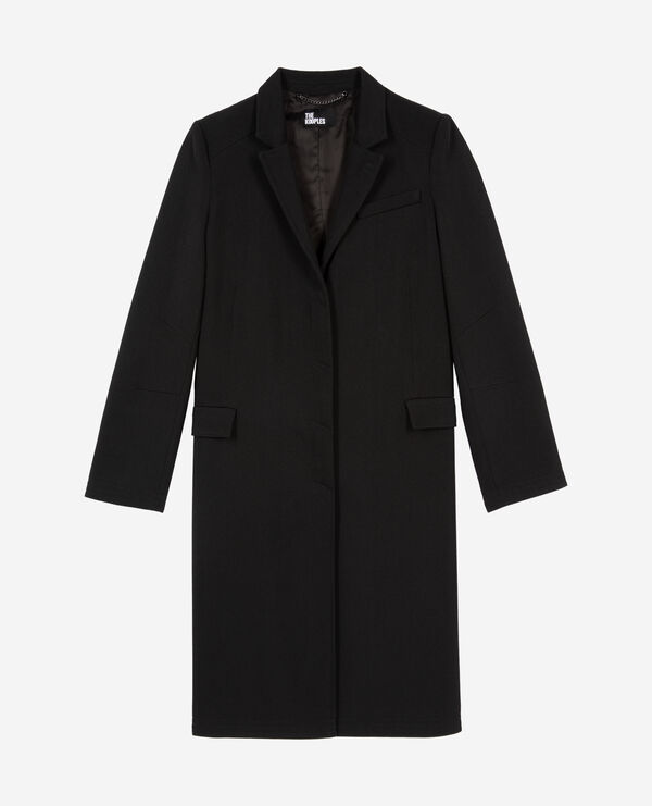 The Kooples FEMME BLACK manteau long en laine noir