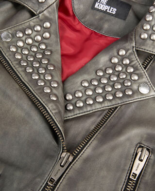 The Kooples F BLACK studded black leather jacket