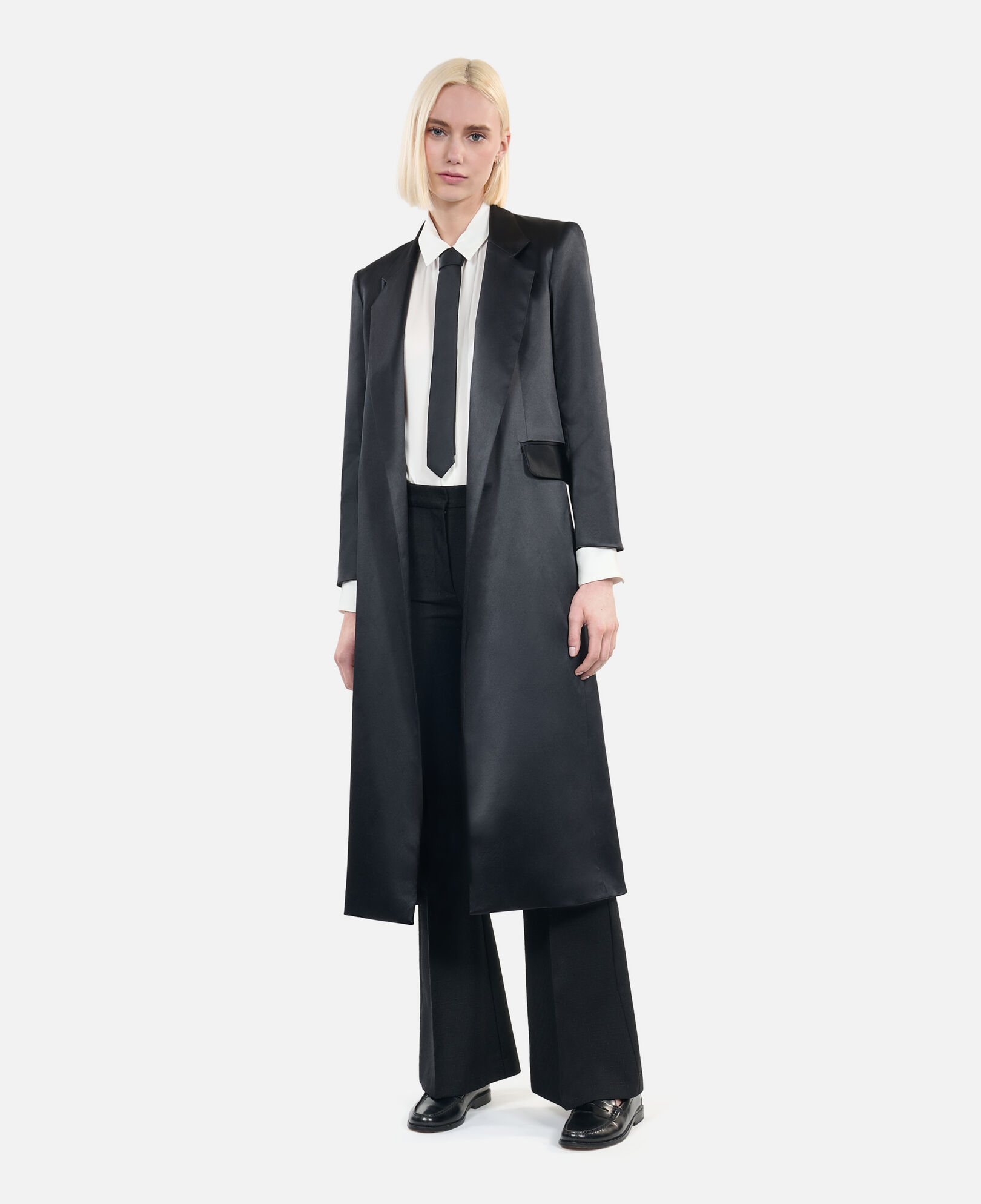 The Kooples WOMEN BLACK the kooples x carolina ritzler black satin coat