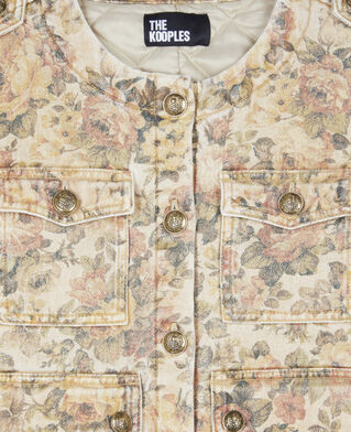 The Kooples DAMEN BEIGE LINEN jacke mit blumendruck