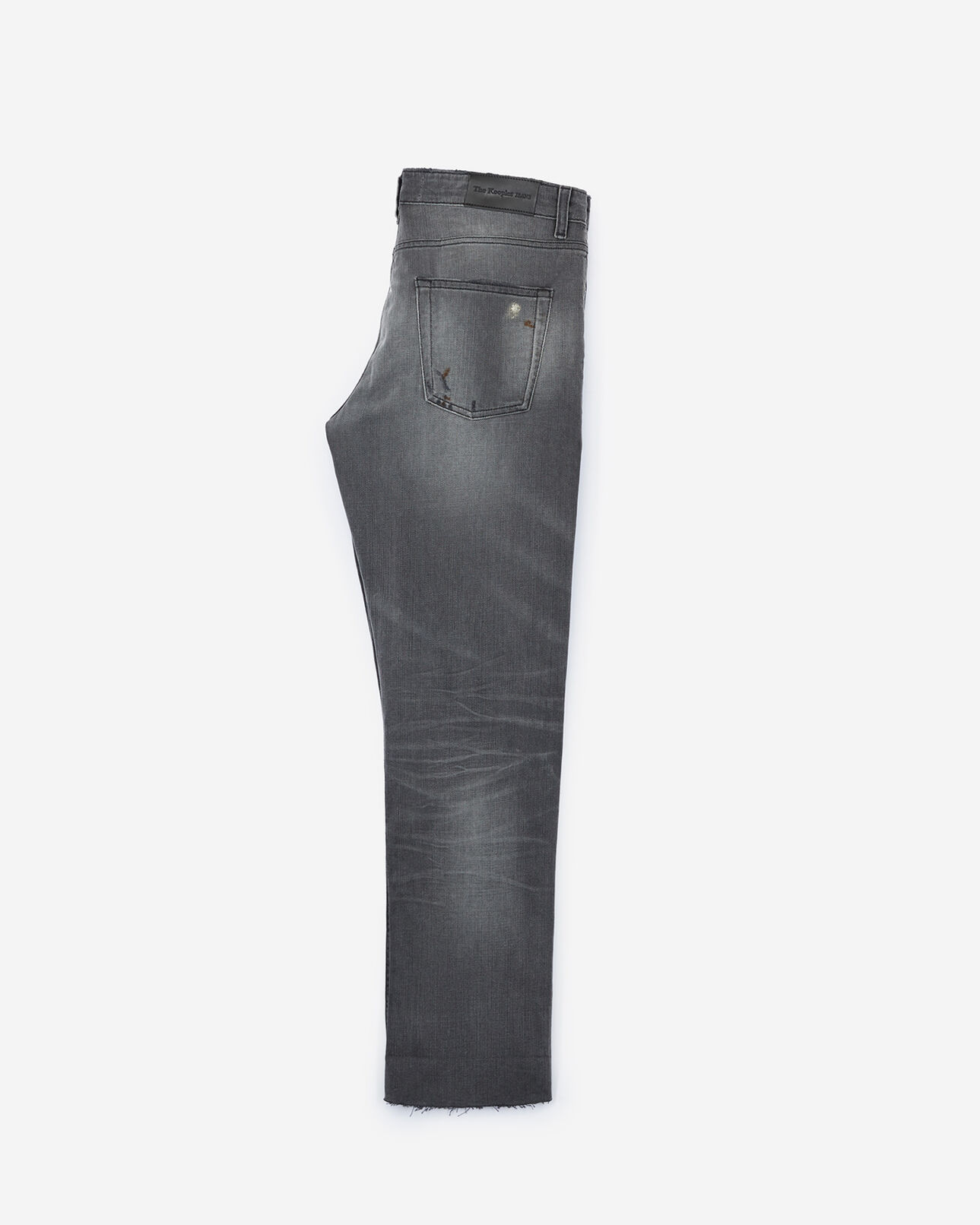 The Kooples MEN BLACK WASHED faded dark grey ripped jeans