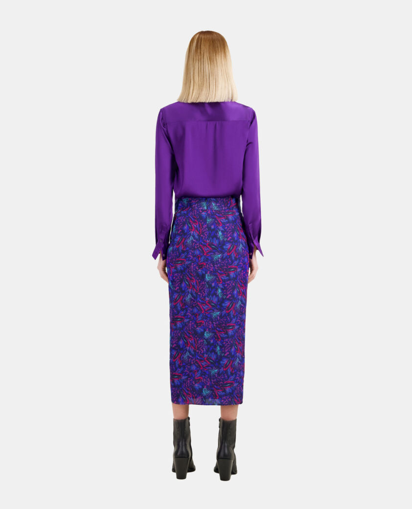 The Kooples DAMEN BLUE RED midi-rock mit print